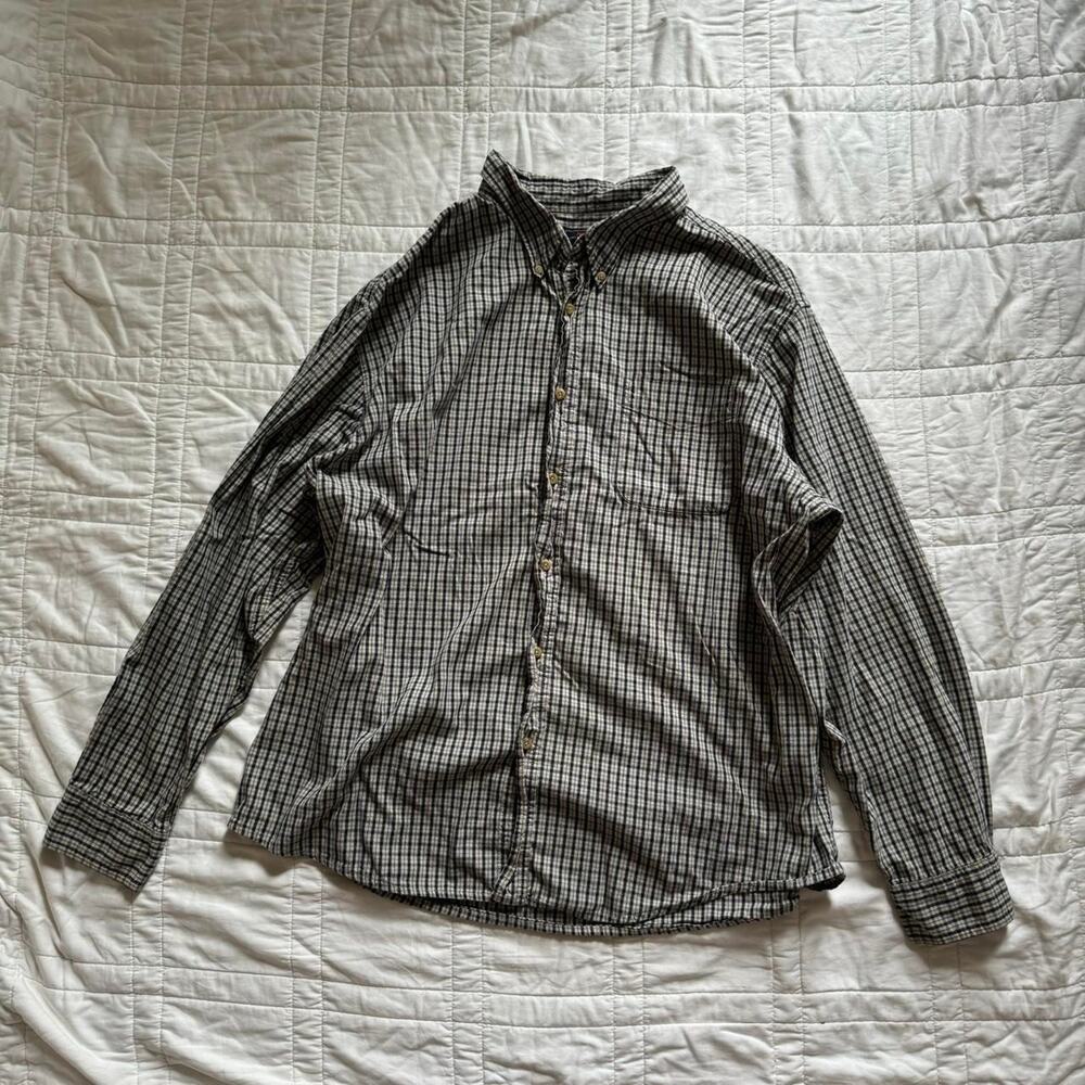 Vintage 90s y2k Route 66 button down plaid‎ shirt sz xl Oversized casual cotton